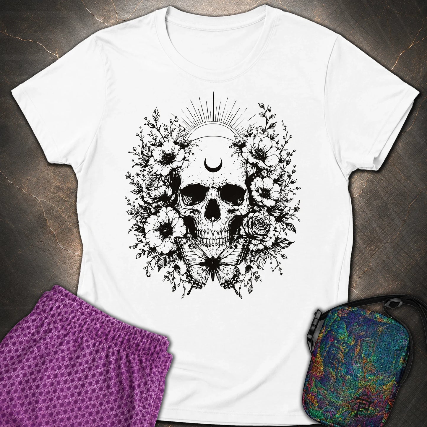 Moon Phases Moth - Moon Phases Moth Womens T-Shirt - White