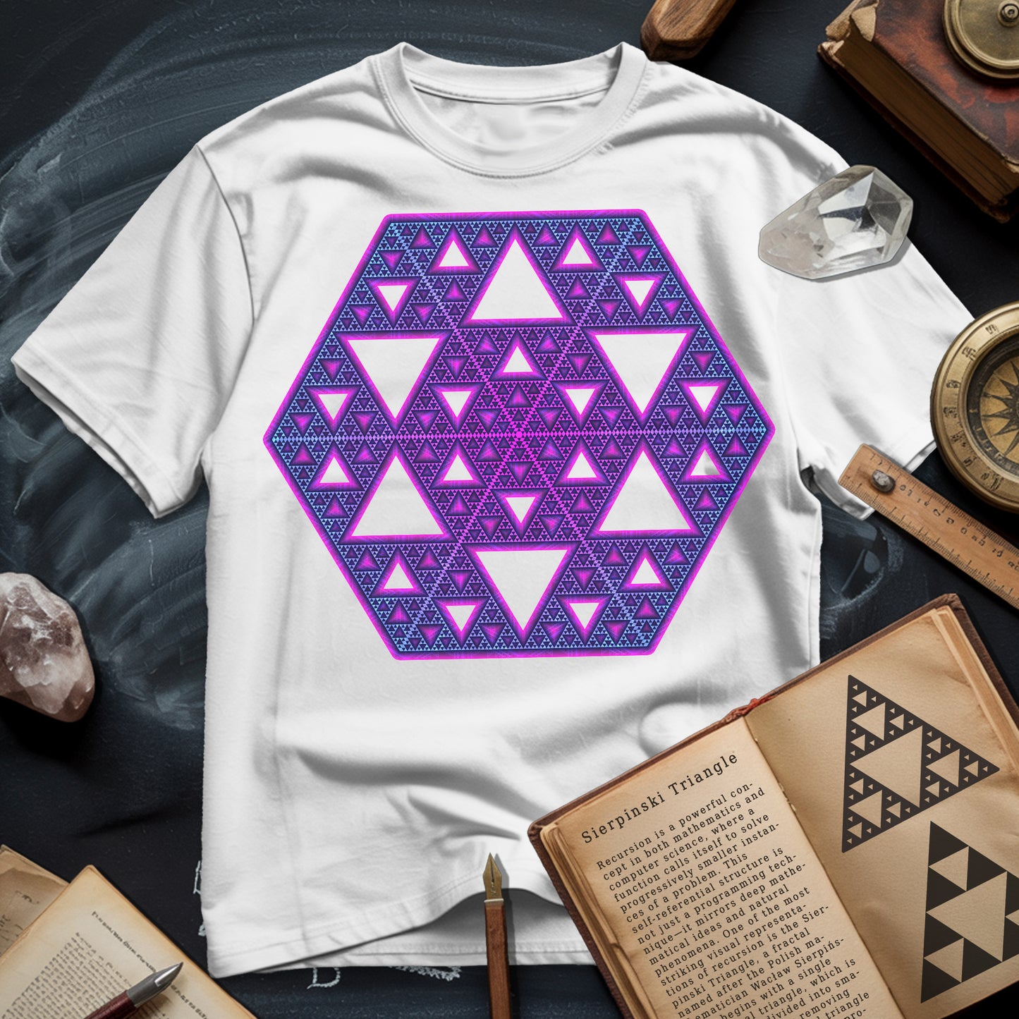 Sierpinski Star Fractal Bloom T-Shirt