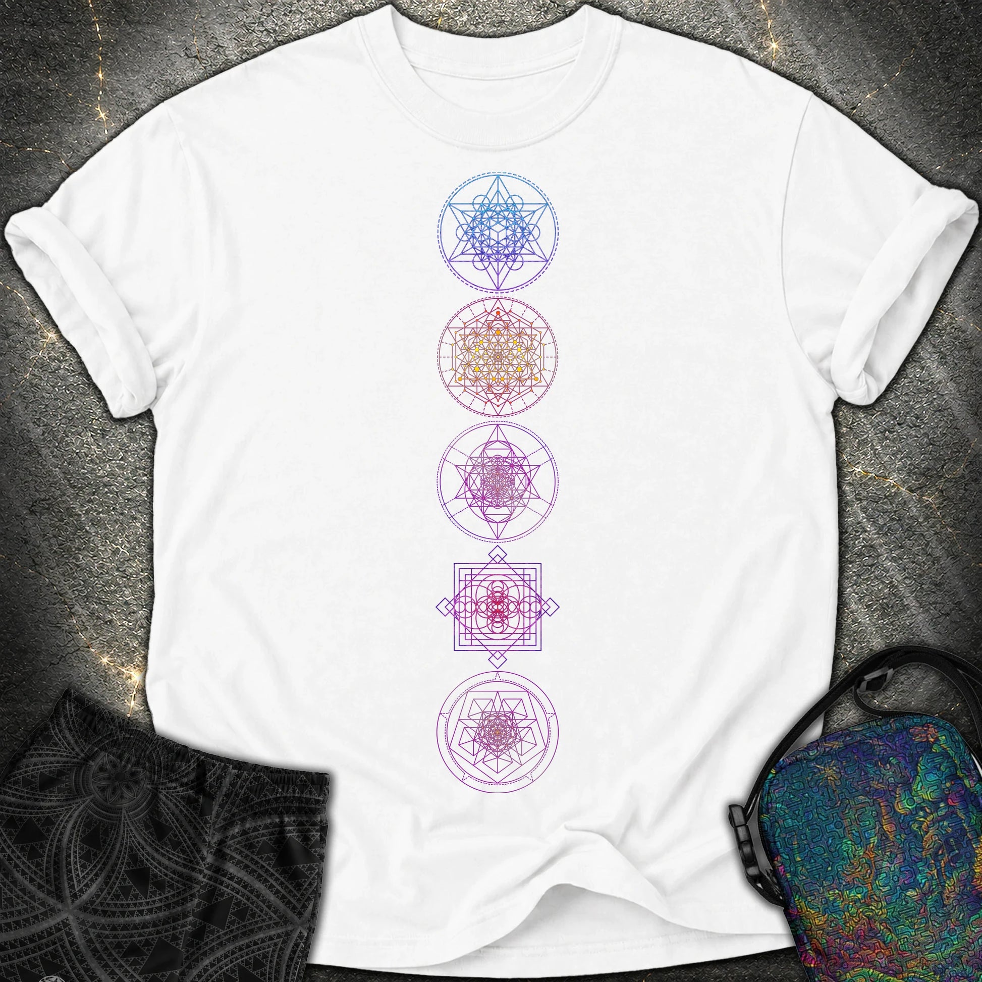 Sacred Geometry T-Shirt - Sacred Geometry Comfort T-Shirt - White