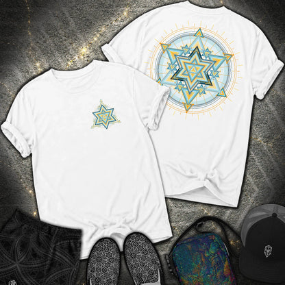 Merkaba Light Matrix Small Front 2 Sided Comfort T-Shirt - Merkaba Light Matrix Small Front 2 Sided Comfort T-Shirt - White