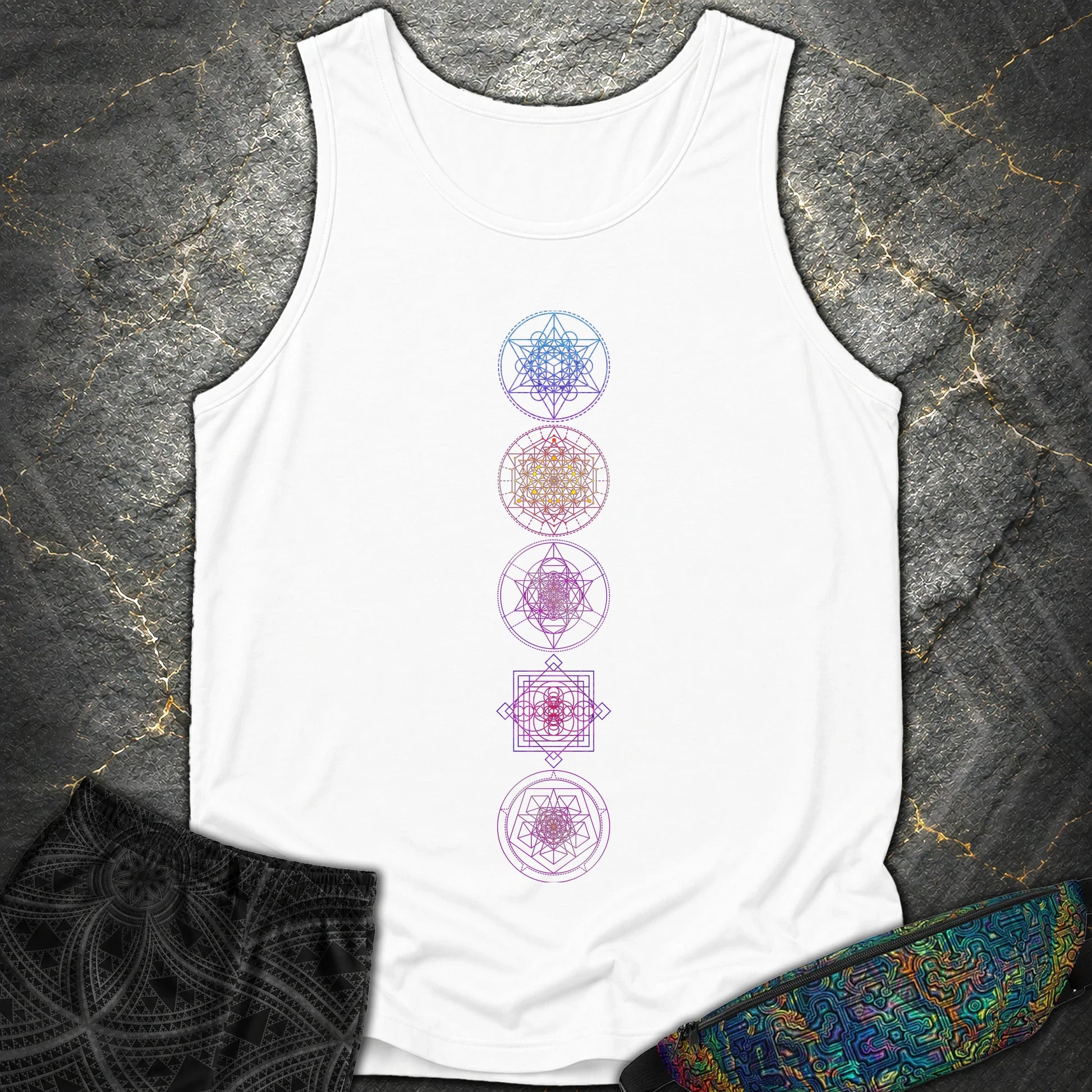 Sacred Geometry T-Shirt - Sacred Geometry Comfort Tank Top - White