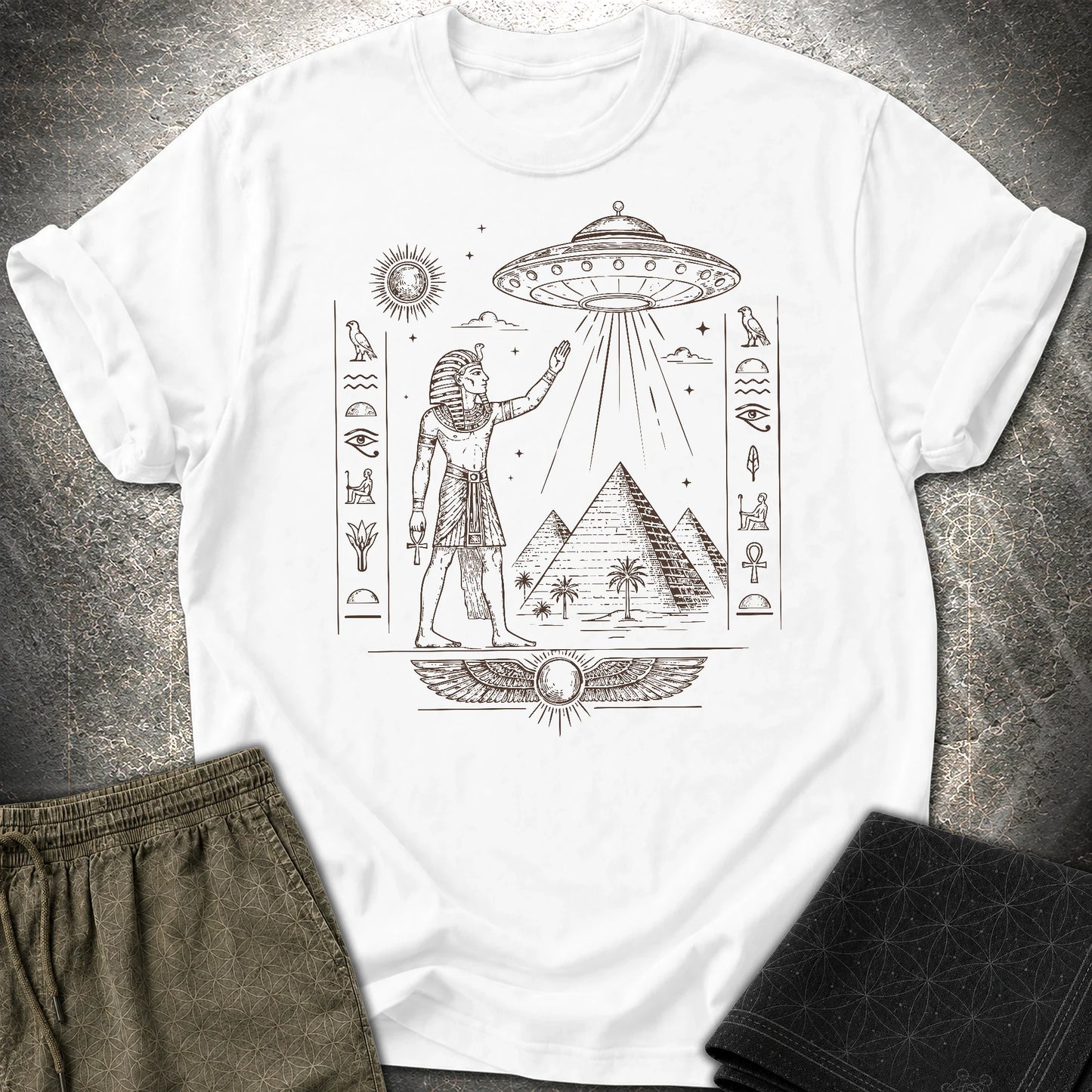 Pharaoh Beneath the Star Vessel - Pharaoh Beneath the Star Vessel T-Shirt - White
