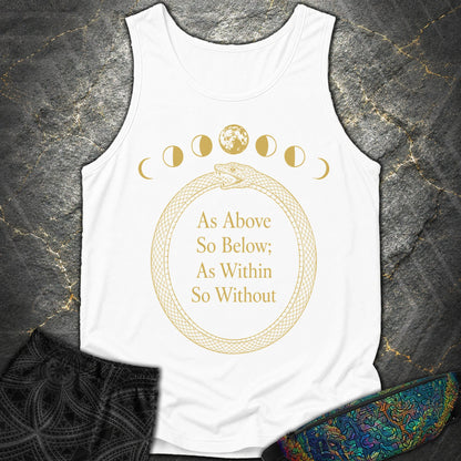 As Above So Below Gold Ouroboros - As Above So Below Gold Ouroboros Comfort Tank Top - White