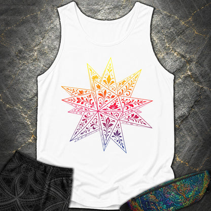 Colorful Stellated Dodecahedron - Colorful Stellated Dodecahedron Comfort Tank Top - White