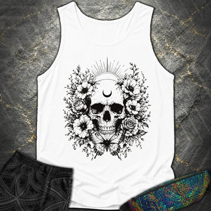 Moon Phases Moth - Moon Phases Moth Comfort Tank Top - White