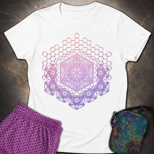 Metatron And Flower Connection - Metatron And Flower Connection Women's T-Shirt - White