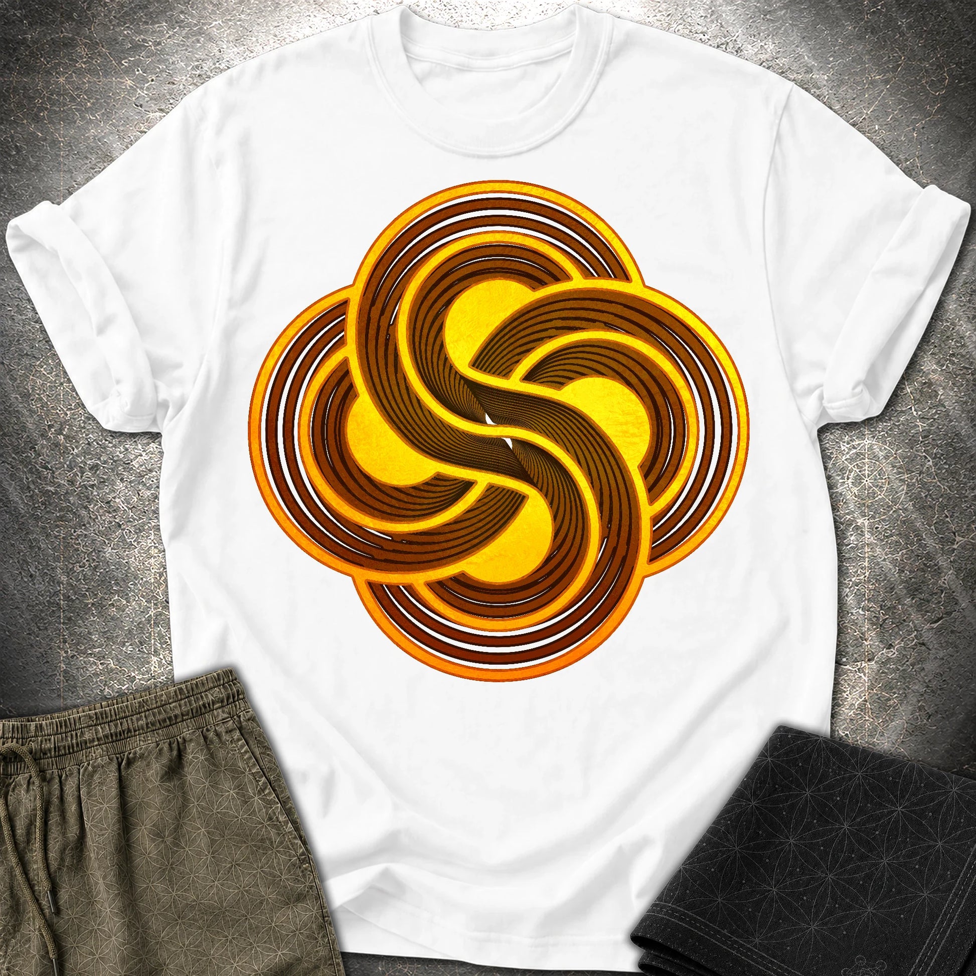 Crop Circle Flow T-Shirt - Crop Circle Flow T-Shirt - White