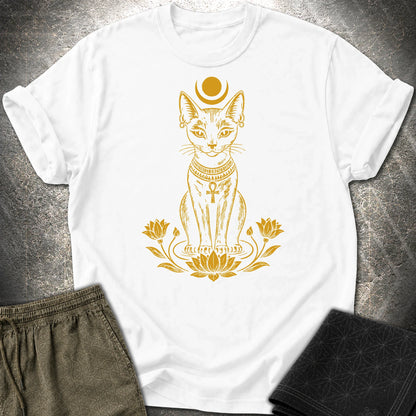 Sacred Cat of the Moon - Sacred Cat of the Moon T-Shirt - White