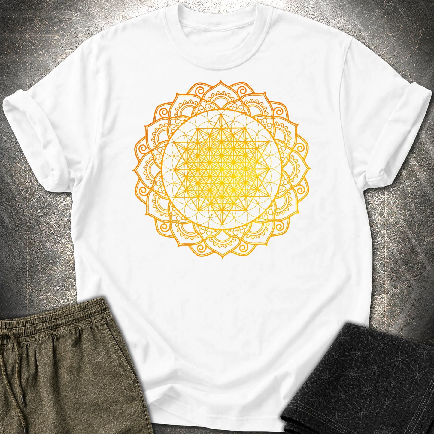 Tetrahedron Mandala T-Shirt - Tetrahedron Mandala T-Shirt - White