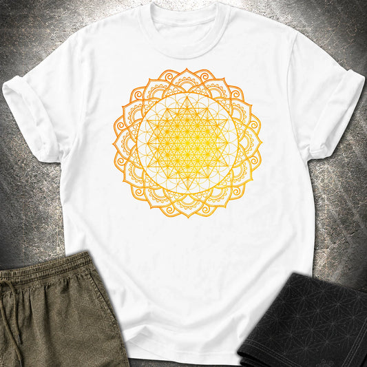 Tetrahedron Mandala T-Shirt - Tetrahedron Mandala T-Shirt - White