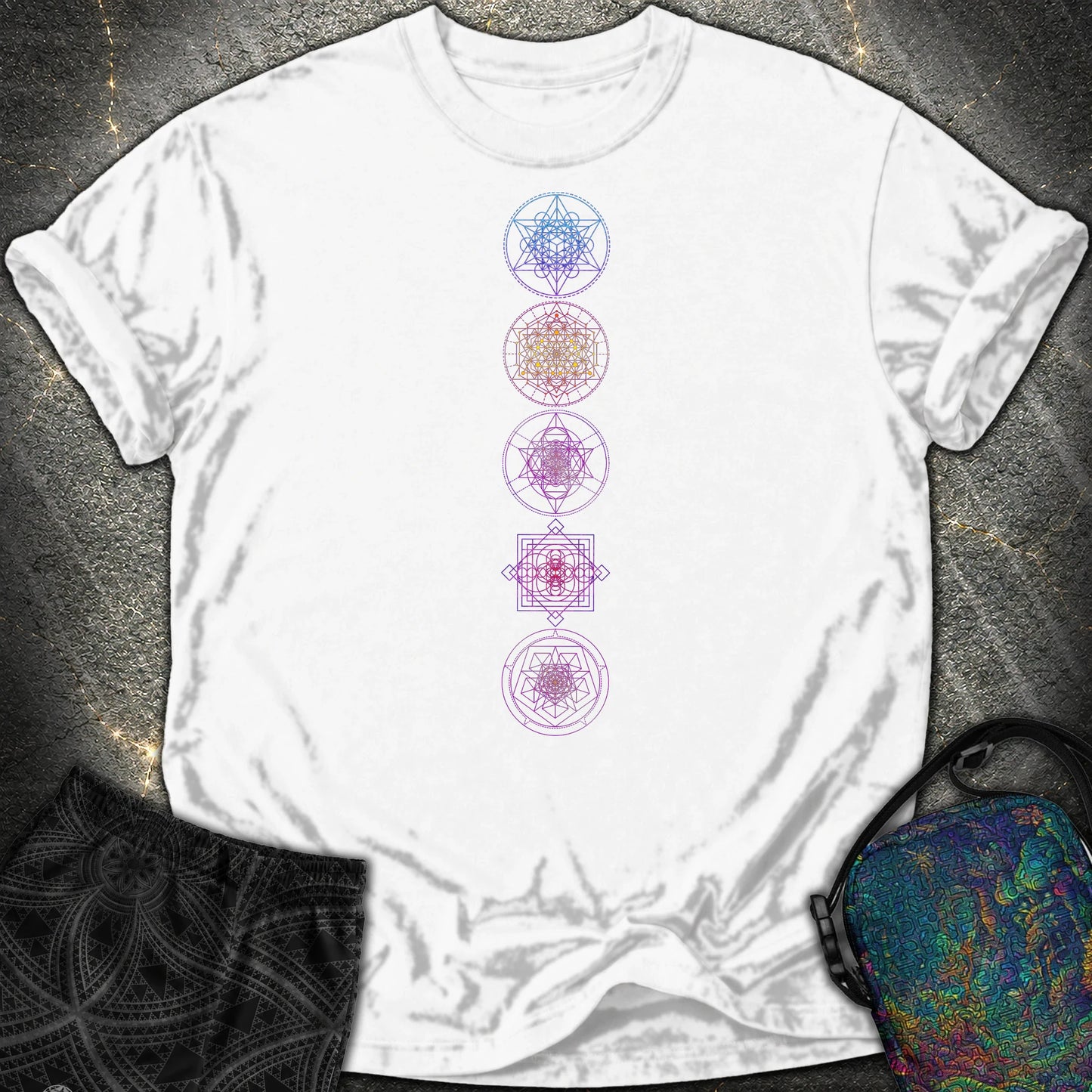 Sacred Geometry Comfort T-Shirt - Sacred Geometry Comfort T-Shirt - White