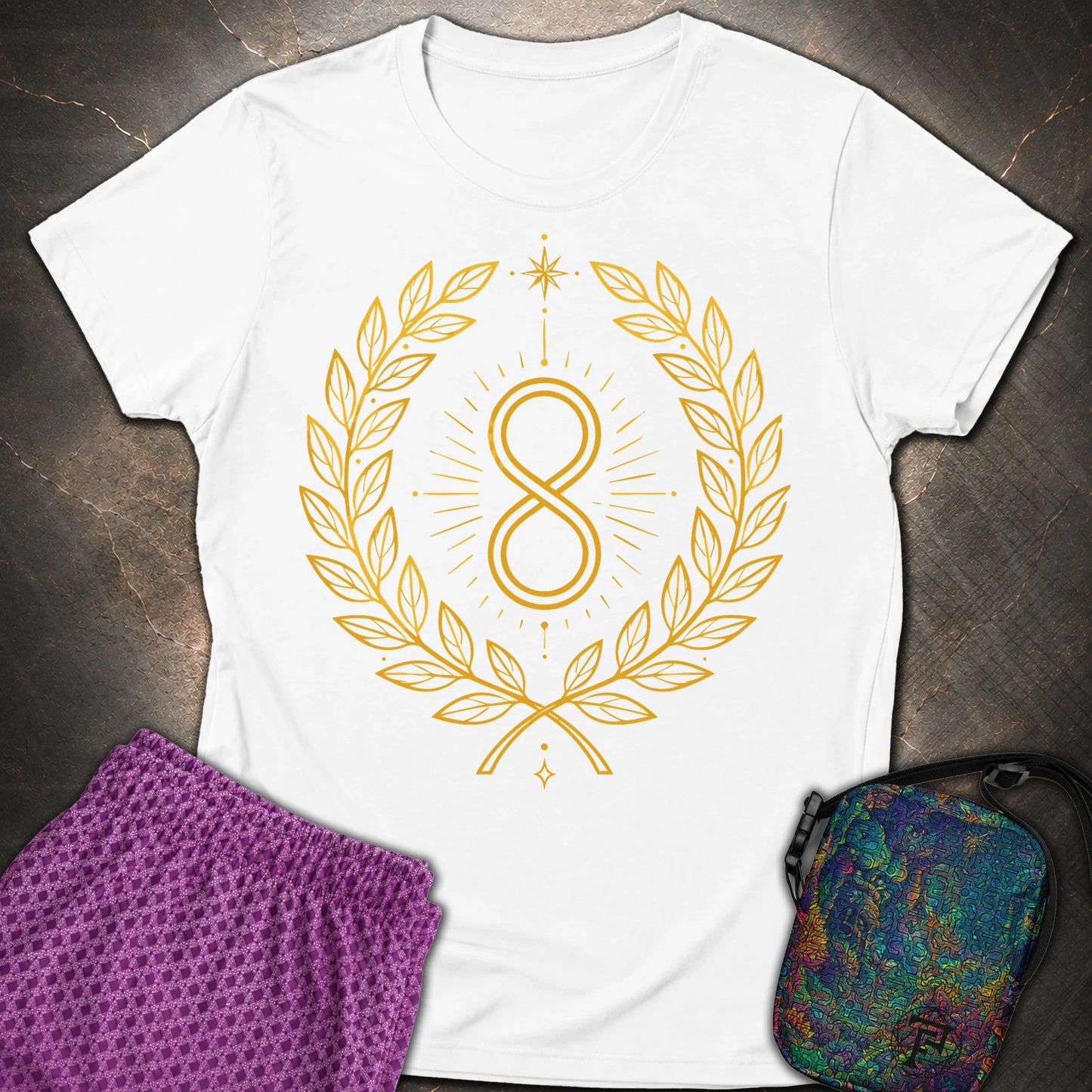 888 Infinity Wreath Unisex Womens T-Shirt - 888 Infinity Wreath Unisex Womens T-Shirt - White