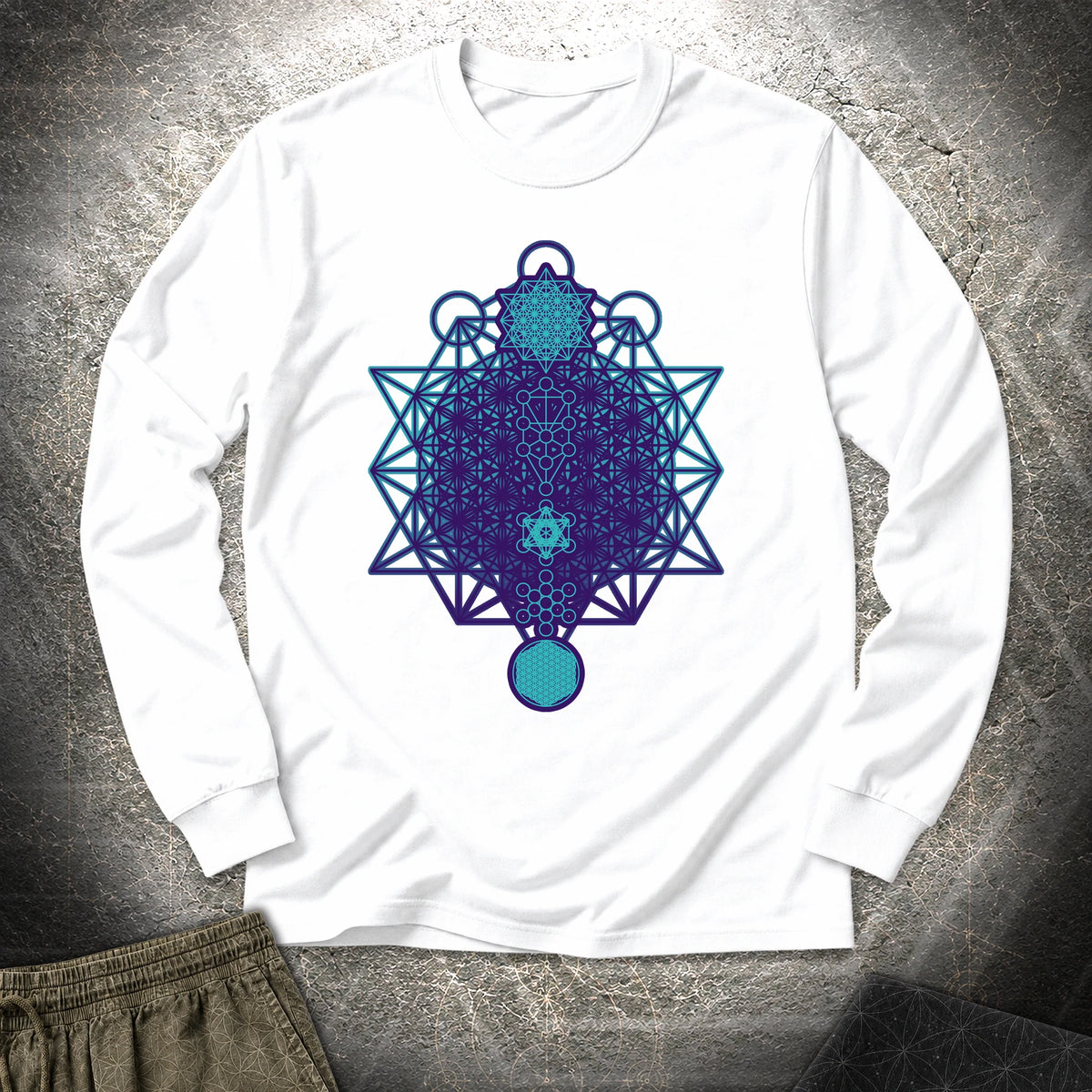 All The Sacred Geometry - All The Sacred Geometry Long Sleeve Shirt - White
