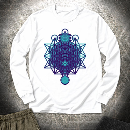 All The Sacred Geometry - All The Sacred Geometry Long Sleeve Shirt - White