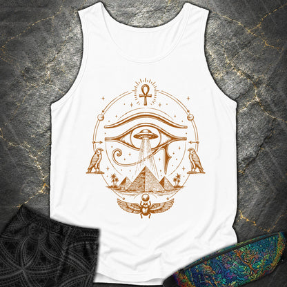 Ancient Eye Over Alien Pyramids - Ancient Eye Over Alien Pyramids Comfort Tank Top - White
