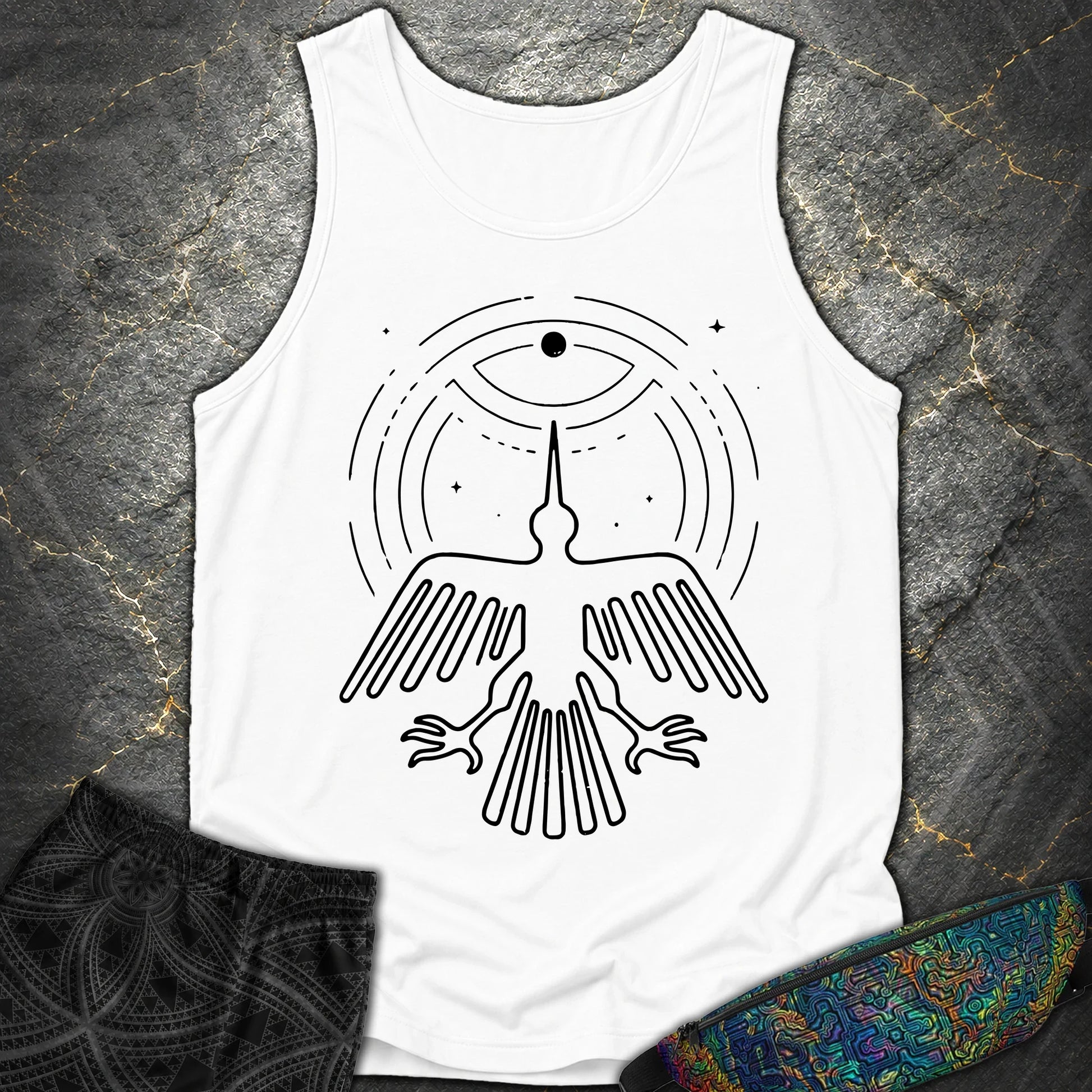 Geoglif Ptaka Biale - Geoglif Ptaka Biale Comfort Tank Top - White