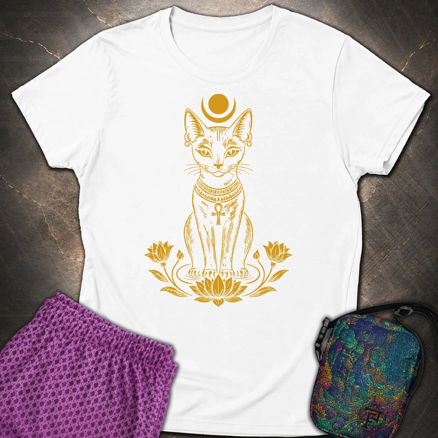 Sacred Cat of the Moon - Sacred Cat of the Moon Womens T-Shirt - White