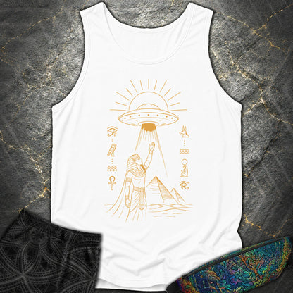Pharaoh Reaching for the Sky Vessel - Pharaoh Reaching for the Sky Vessel Comfort Tank Top - White
