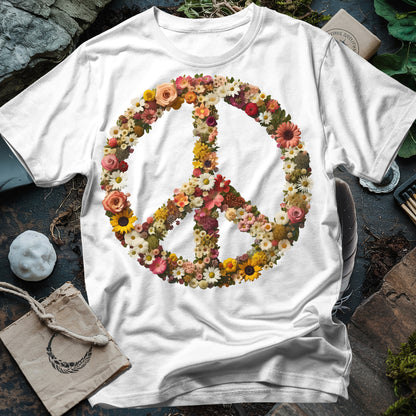 Floral Peace Symbol T-Shirt