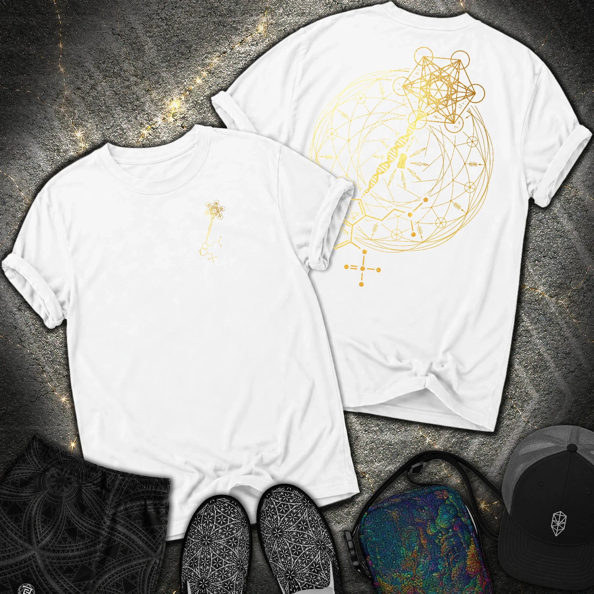 Psilocybin Key To Universe 2 Sided Comfort T-Shirt - Psilocybin Key To Universe 2 Sided Comfort T-Shirt - White