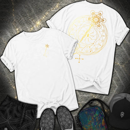 Psilocybin Key To Universe 2 Sided Comfort T-Shirt - Psilocybin Key To Universe 2 Sided Comfort T-Shirt - White
