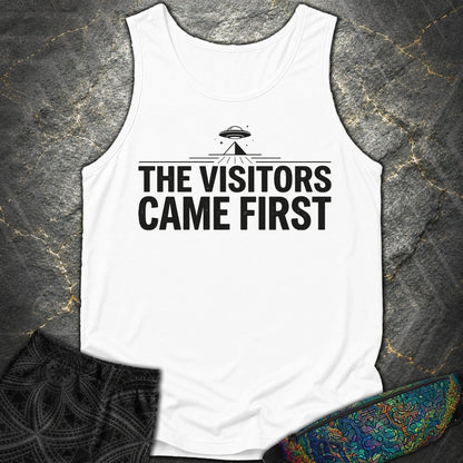 The Visittors Come First Czarne - The Visittors Come First Czarne Comfort Tank Top - White