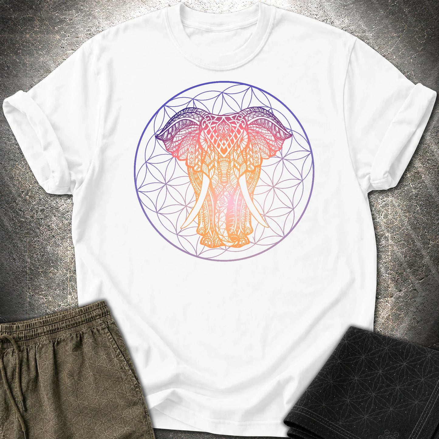 Ganesha Flower Of Life T-Shirt - Ganesha Flower Of Life T-Shirt - White