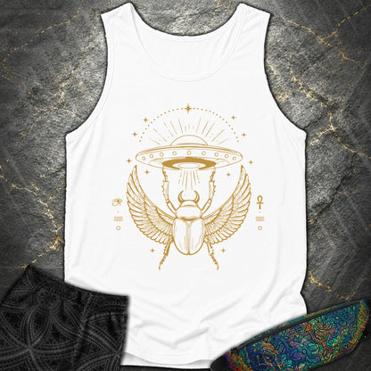 Celestial Scarab Beneath the Starship - Celestial Scarab Beneath the Starship Comfort Tank Top - White