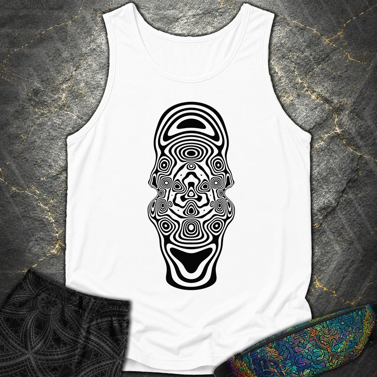 Mind Blown Black Comfort Tank Top - Mind Blown Black Comfort Tank Top - White