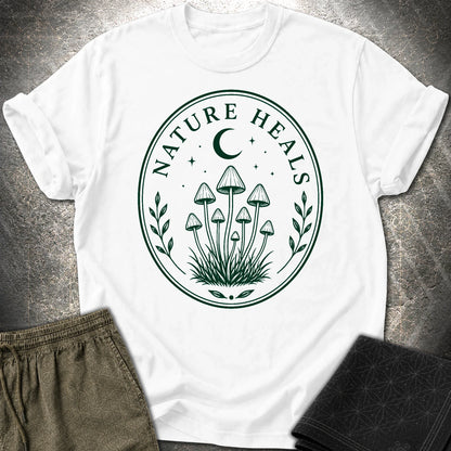 Nature Heals Mushroom T-Shirt - Nature Heals Mushroom T-Shirt - White