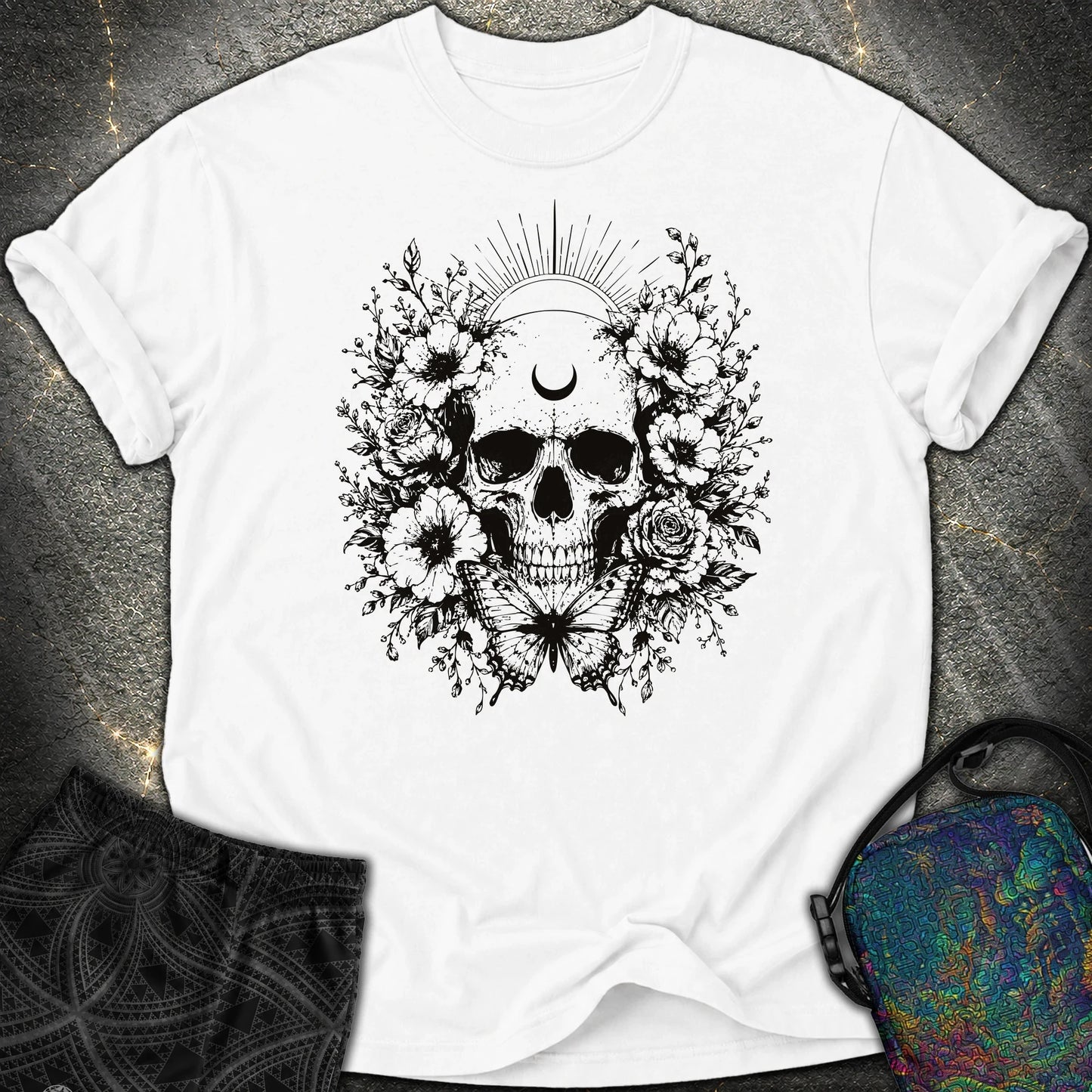 Moon Phases Moth - Moon Phases Moth Comfort T-Shirt - White