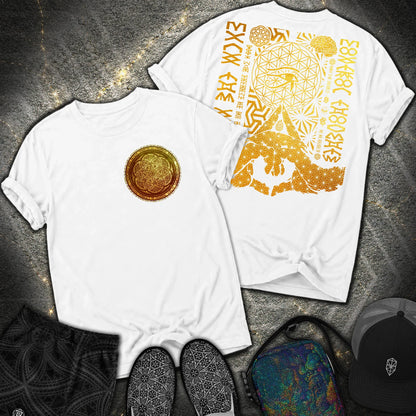 Kalesvara Mudra Seed Of Life 2 Sided Comfort T-Shirt - Kalesvara Mudra Seed Of Life 2 Sided Comfort T-Shirt - White