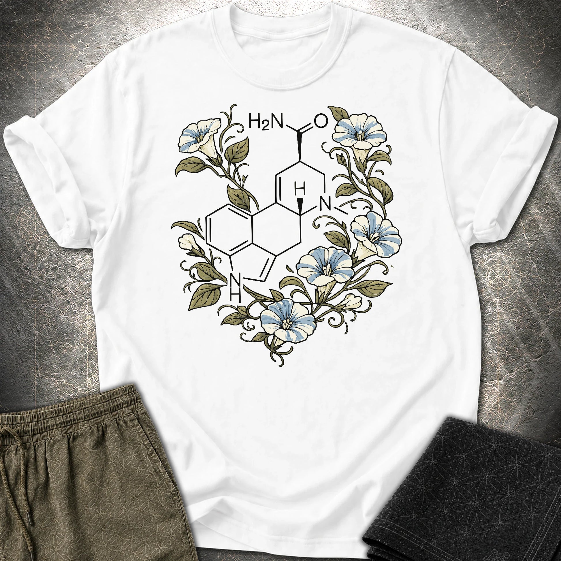 Morning Glory Molecule Color - Morning Glory Molecule Color T-Shirt - White