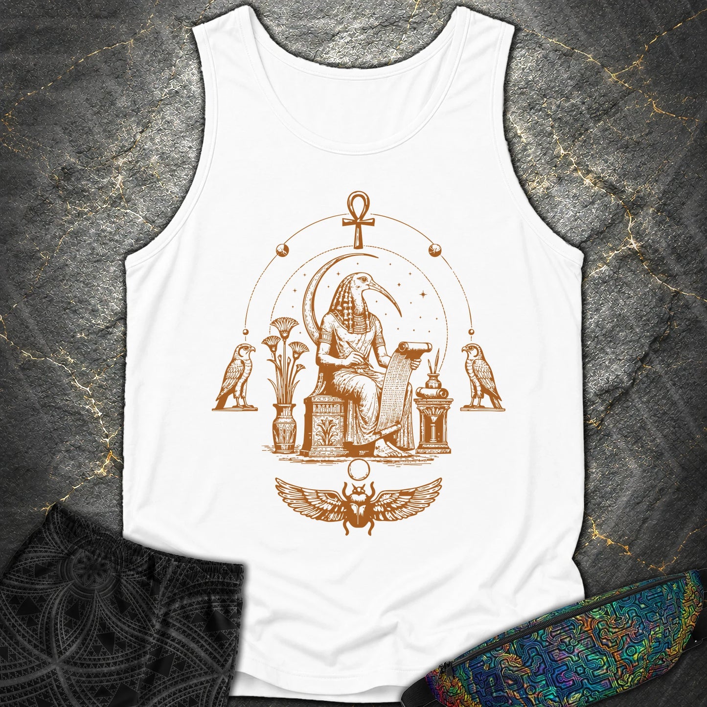 Ibis Scribe Beneath the Moon - Ibis Scribe Beneath the Moon Comfort Tank Top - White