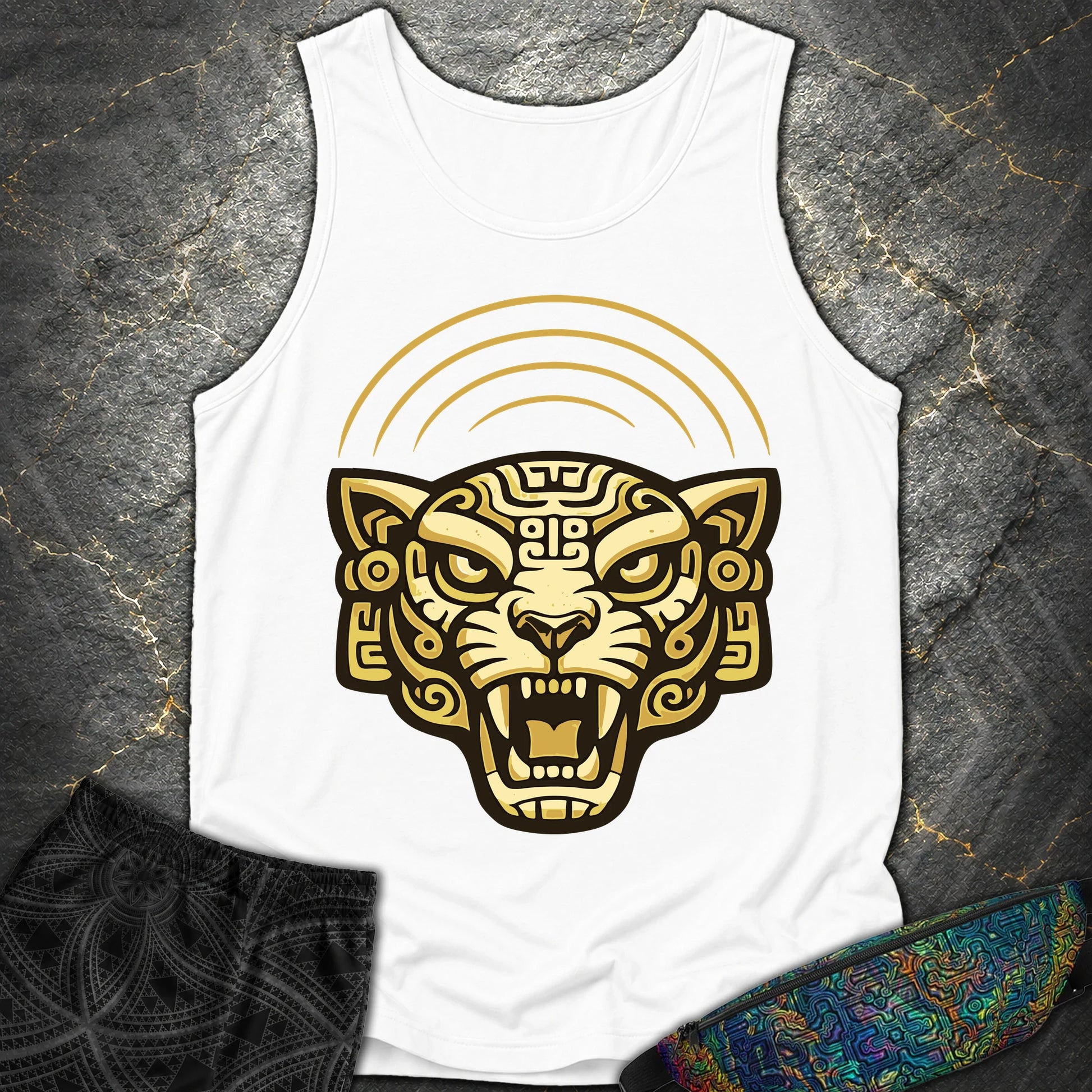 Mayan Jaguar - Mayan Jaguar Comfort Tank Top - White