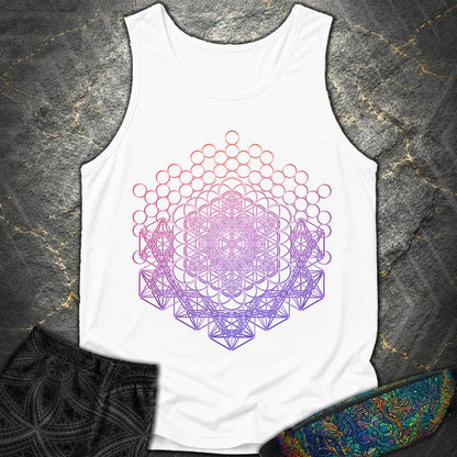 Metatron And Flower Connection - Metatron And Flower Connection Tank Top - White