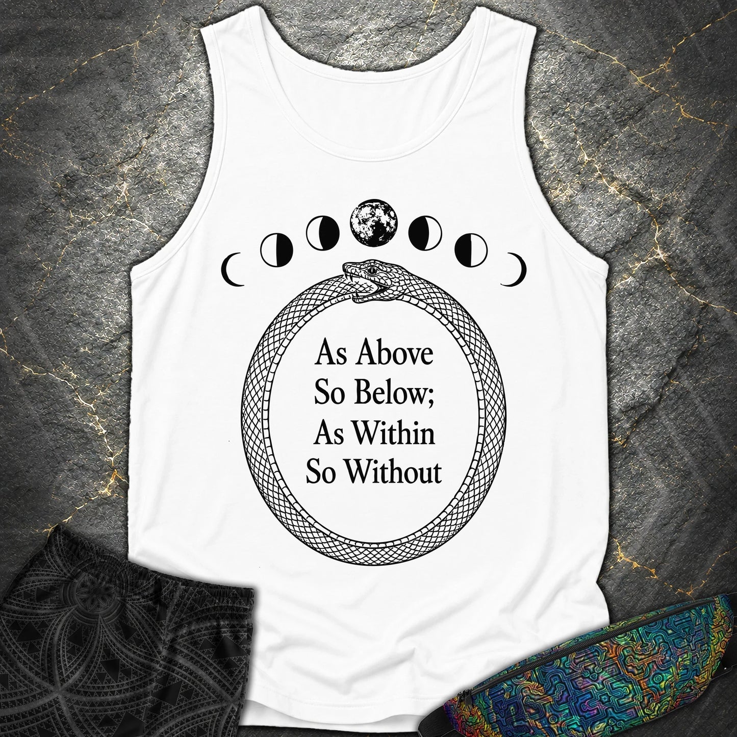 As Above So Below Ouroboros - As Above So Below Ouroboros Comfort Tank Top - White