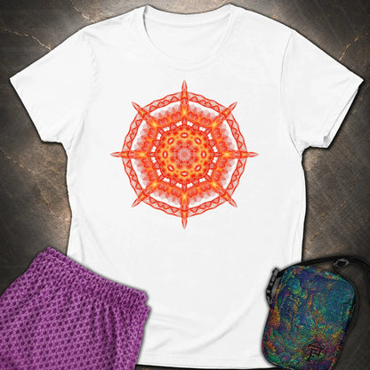 Radiant Geometry Portal Mandala - Radiant Geometry Portal Mandala Womens T-Shirt - White
