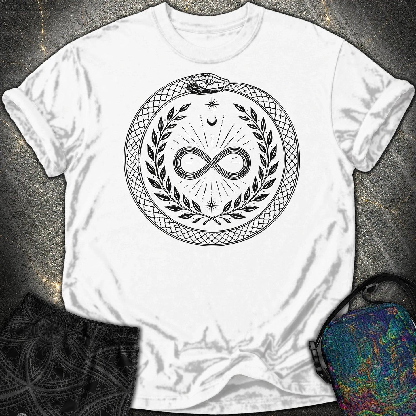 888 Ouroboros Infinity Comfort T-Shirt - 888 Ouroboros Infinity Comfort T-Shirt - White