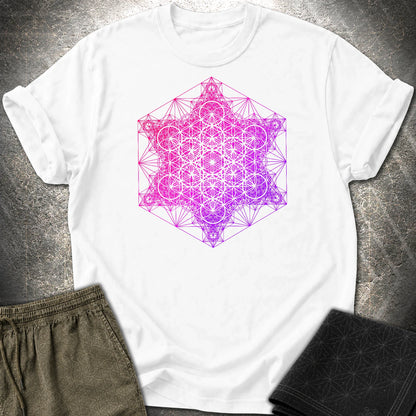 Metatron Fractal Super Structure T-Shirt - Metatron Fractal Super Structure T-Shirt - White
