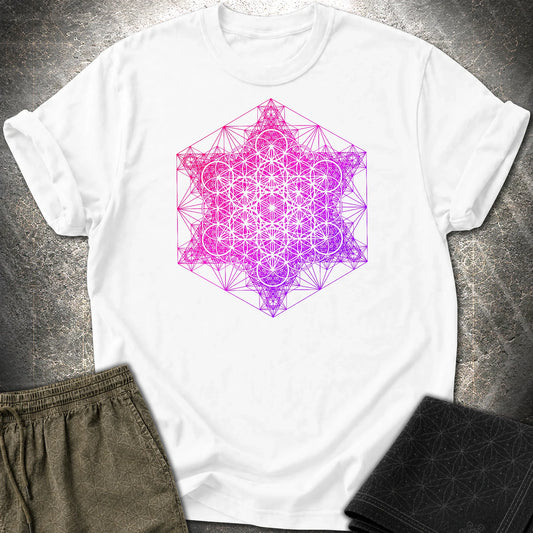 Metatron Fractal Super Structure T-Shirt - Metatron Fractal Super Structure T-Shirt - White
