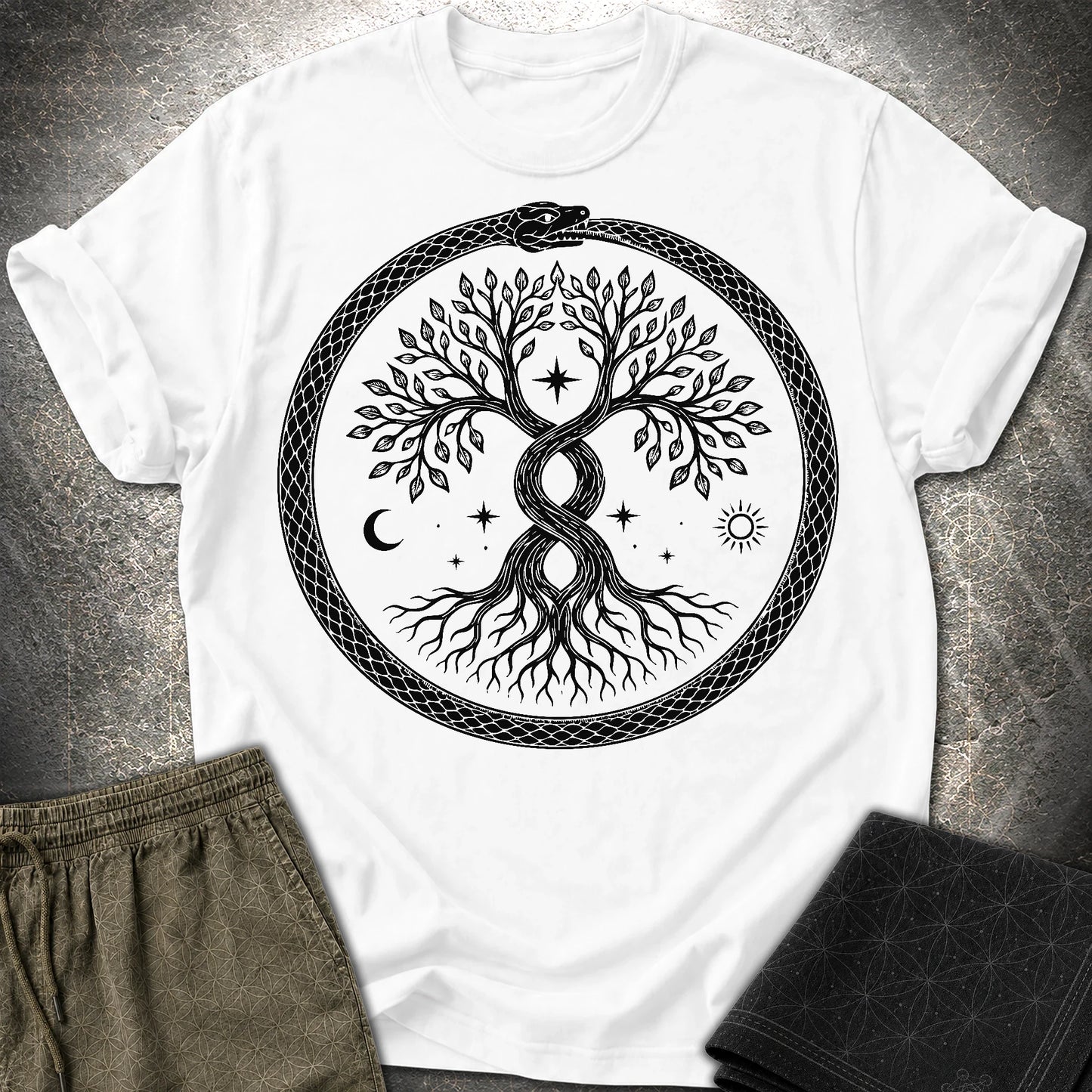 888 Ouroboros Tree T-Shirt - 888 Ouroboros Tree T-Shirt - White