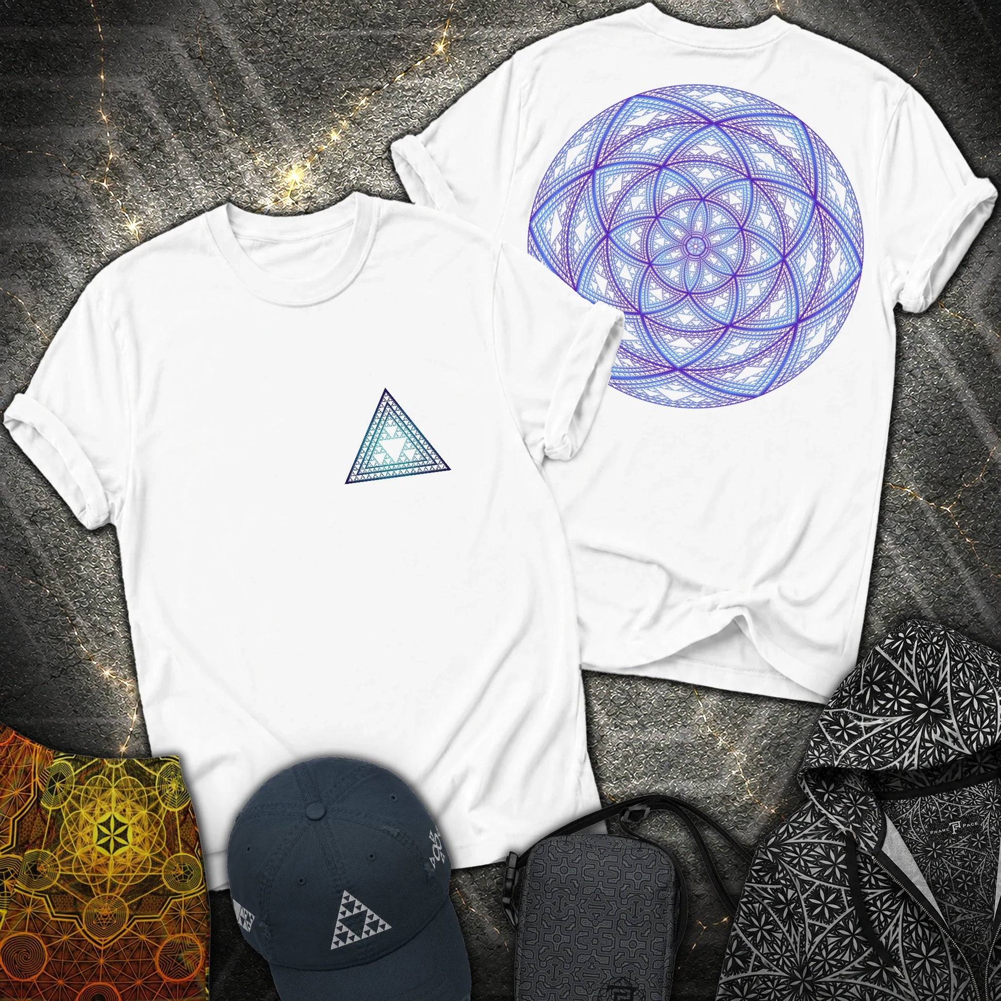 Sierpinski Seed Of Life 2 Sided T-Shirt - Sierpinski Seed Of Life 2 Sided T-Shirt - White