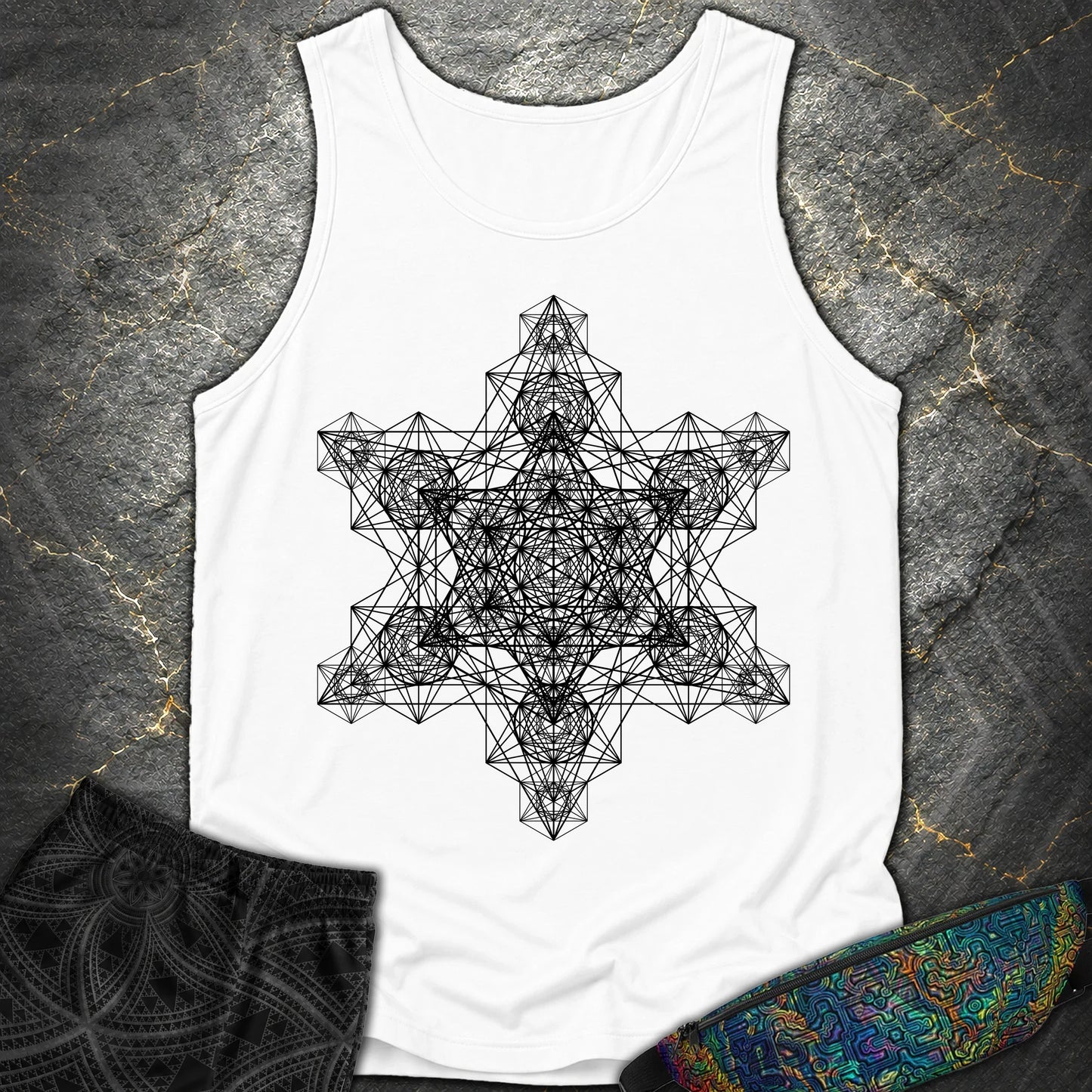 Metatron Fractal Star Tank Top - Metatron Fractal Star Tank Top - White