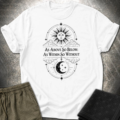 As Above So Below Sun Moon - As Above So Below Sun Moon T-Shirt - White