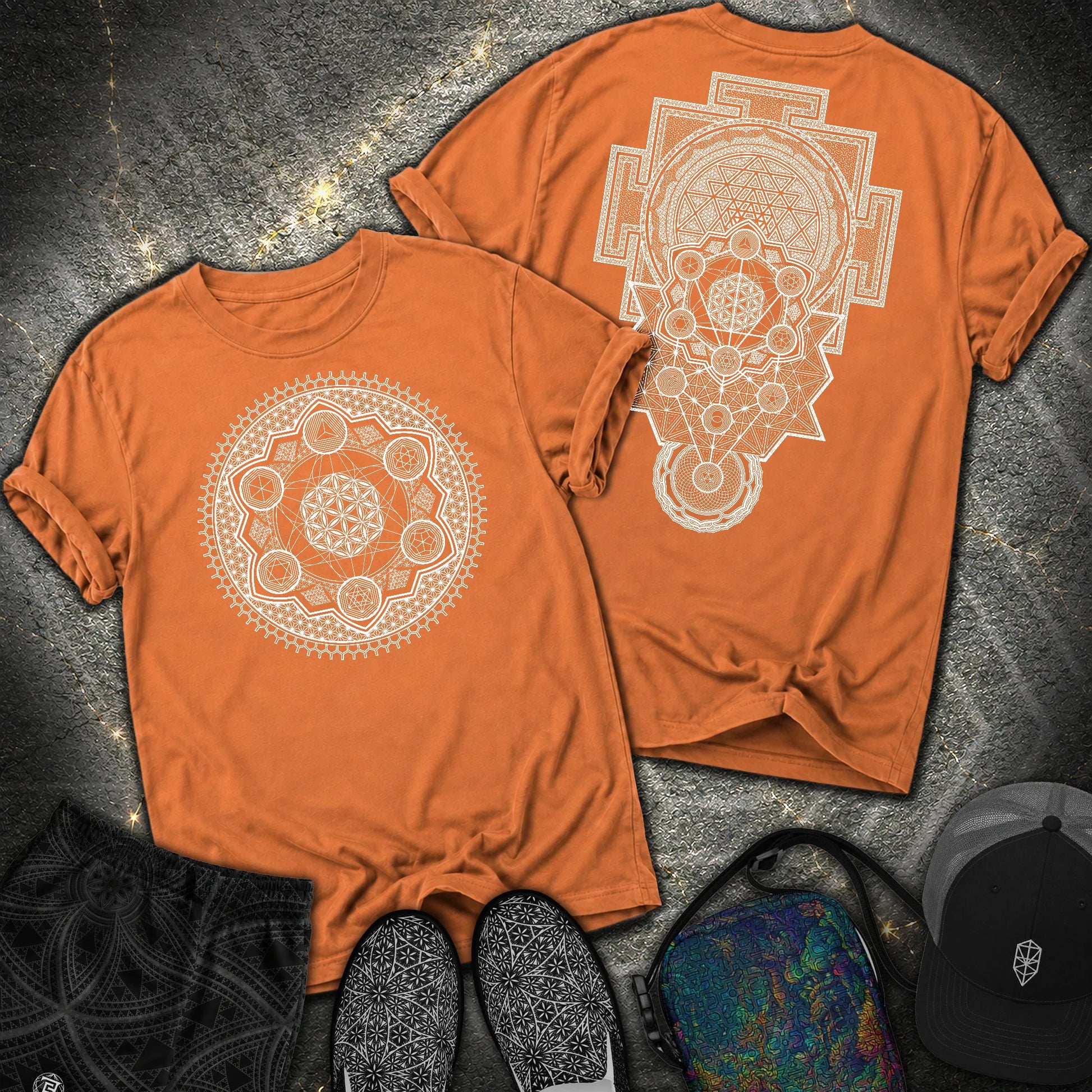 Sacred Geometry Encyclopedia 2 Sided Comfort T-Shirt - Sacred Geometry Encyclopedia 2 Sided Comfort T-Shirt - Yam