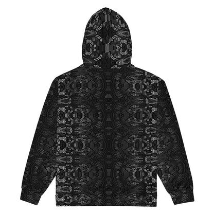 Geometric Wave Pattern Zip Hoodie