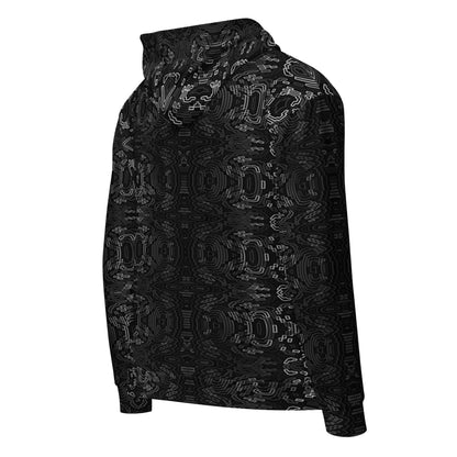 Geometric Wave Pattern Zip Hoodie