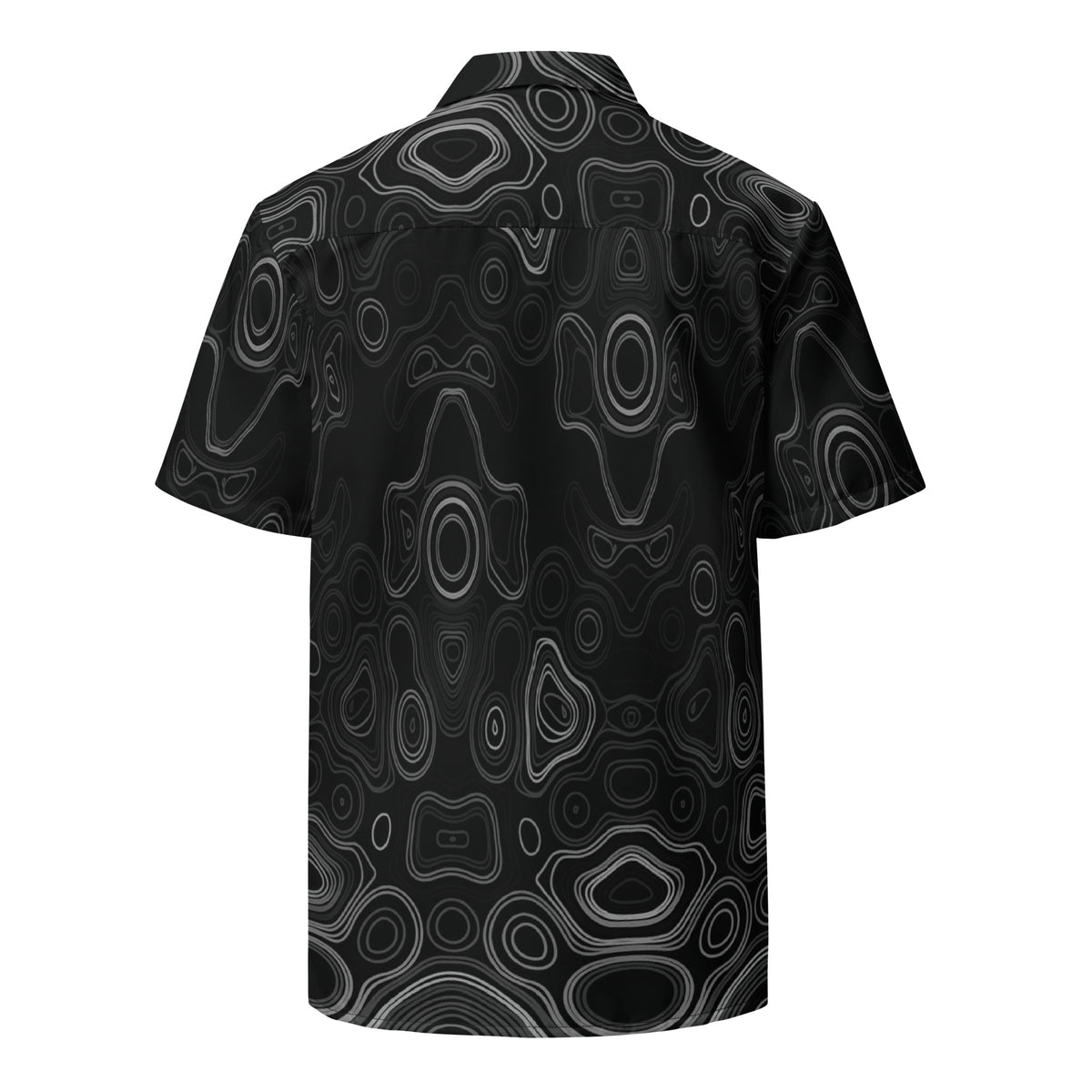 Psychedelic Button Up Shirt, Surreal Face Waveform Pattern, Trippy Festival Shirt
