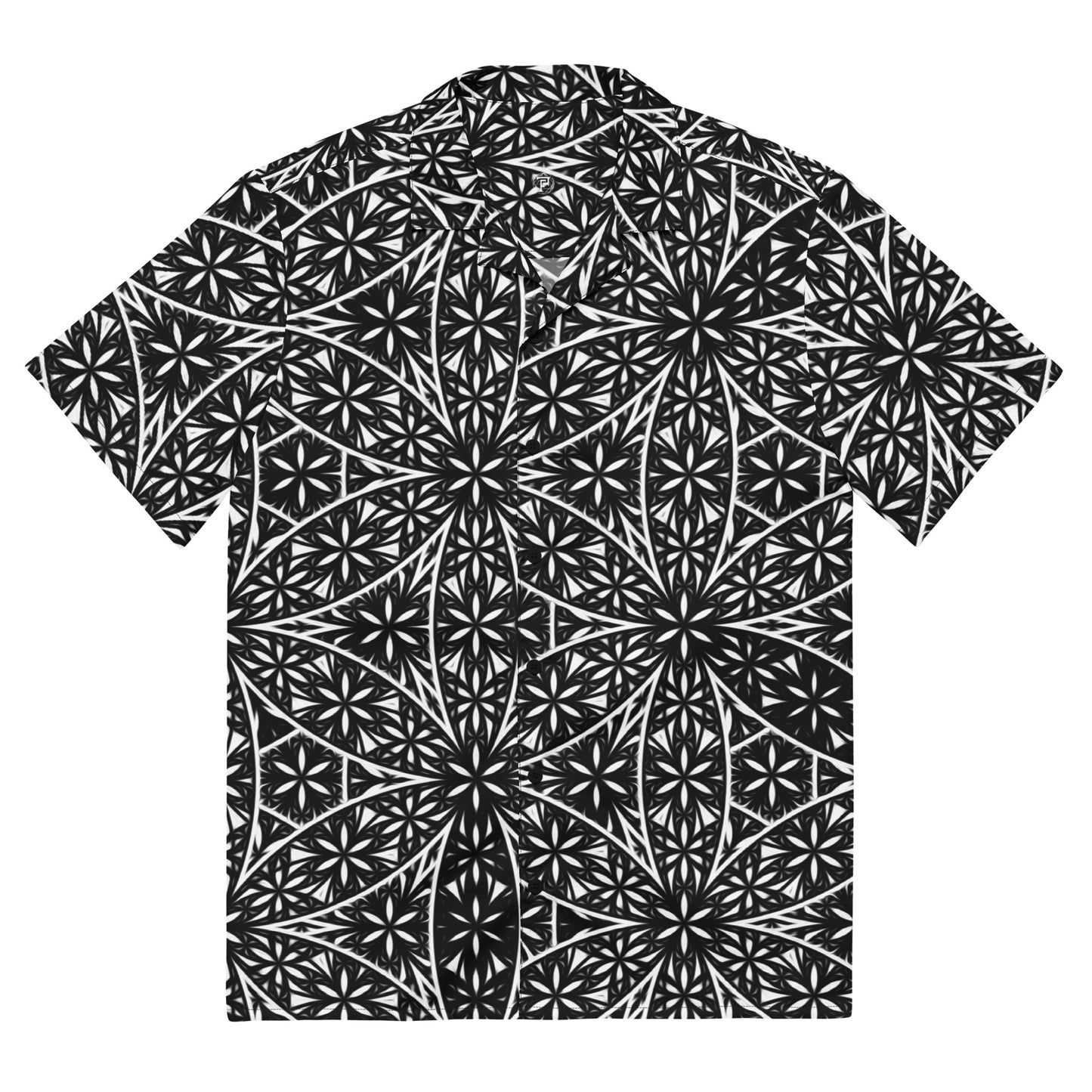 Flower Of Life Fractal Pattern | Sacred Geometry Clothing | Festival Wear | Intricate Geometric Pattern | Unisex button shirt